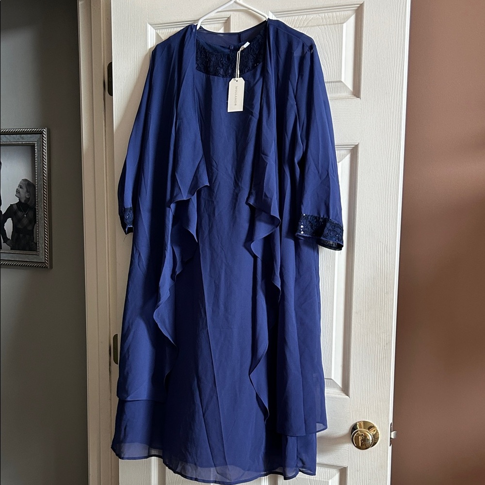 Elegant Blue Women's Dress - mother of the bride dress
